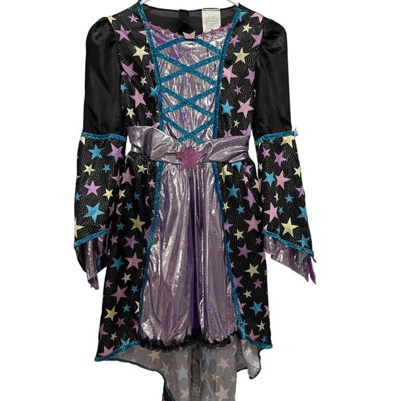 Girls Starry Witch Wizard Fairy Halloween Costume Dress Up Cosplay Size 7 8 - Picture 5 of 8